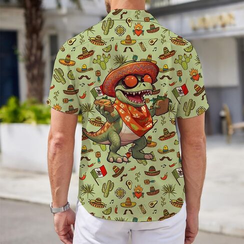 Mens Funny Hawaiian Shirts 3D Graphic Button Down Short Sleeve Tropical Holiday Beach Aloha Shirt in Kuwait