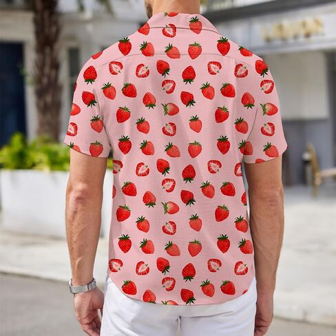 Mens Funny Hawaiian Shirts 3D Graphic Button Down Short Sleeve Tropical Holiday Beach Aloha Shirt in Saudi Arabia