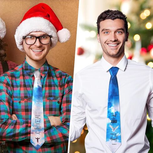 6 Pcs Nativity Ties Inspirational Christmas Neckties Christian Ties Jesus Ties Religious Manger Neckties for Men in Saudi Arabia