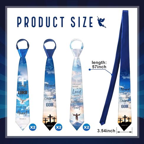 6 Pcs Nativity Ties Inspirational Christmas Neckties Christian Ties Jesus Ties Religious Manger Neckties for Men in Saudi Arabia