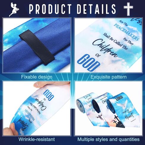 6 Pcs Nativity Ties Inspirational Christmas Neckties Christian Ties Jesus Ties Religious Manger Neckties for Men in Saudi Arabia
