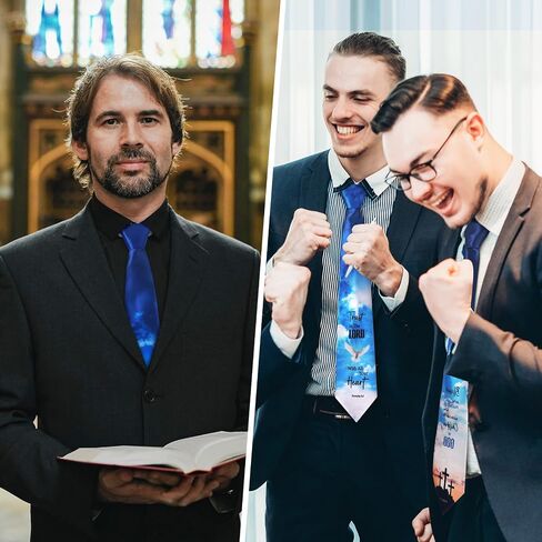 6 Pcs Nativity Ties Inspirational Christmas Neckties Christian Ties Jesus Ties Religious Manger Neckties for Men in Saudi Arabia