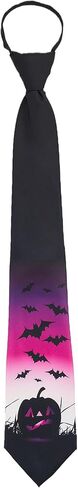 Jacob Alexander Men's Jack-O'-Lantern Pumpkin Bats Happy Halloween Zipper Neck Tie in Saudi Arabia