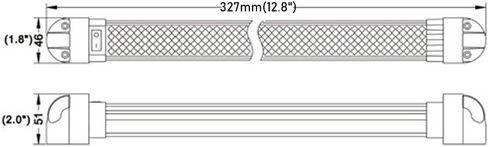 تركيبات إضاءة منطقة LED Lightronic RV مقاس 12.8 بوصة، 6000K-Cool أبيض فائق السطوع، سحب تيار منخفض لإخراج الضوء العالي، مفتاح تشغيل/إيقاف مدمج، غطاء Aluninum للخدمة الشاقة، 12V/24V DC، حزمة واحدة in Saudi Arabia