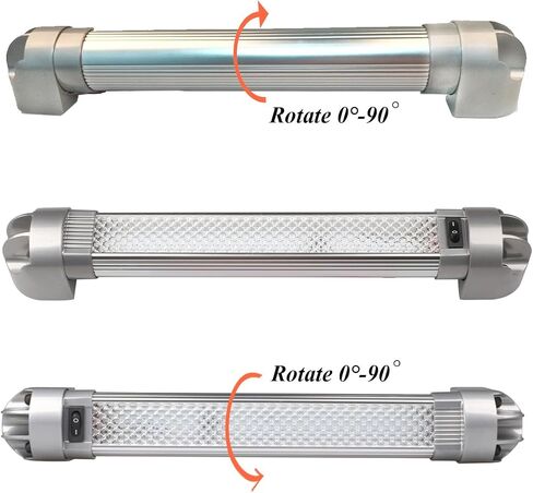 تركيبات إضاءة منطقة LED Lightronic RV مقاس 12.8 بوصة، 6000K-Cool أبيض فائق السطوع، سحب تيار منخفض لإخراج الضوء العالي، مفتاح تشغيل/إيقاف مدمج، غطاء Aluninum للخدمة الشاقة، 12V/24V DC، حزمة واحدة in Saudi Arabia