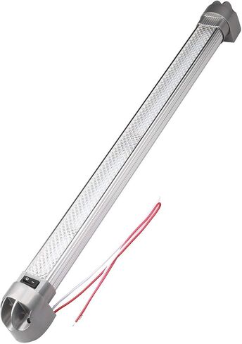 Lightronic RV LED Area Scene Light Fixture 12.8", 6000K-Cool White Super Bright, High Light-Output Low Current Draw, Integrated On/Off Rocker Switch, Heavy-Duty Aluninum Housing, 12V/24V DC, 1-Pack in Saudi Arabia