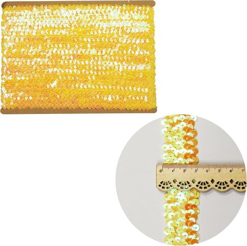 Length 5Yards，Wide 1.9 Inch White Elastic Sequin Ribbon Trim for Sewing Dress Dance Costumes Headband (White) in Saudi Arabia