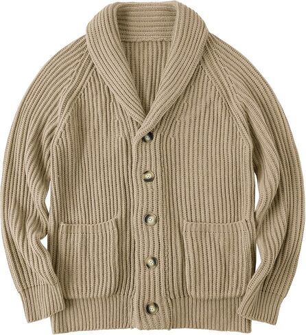 Runcati Mens Shawl Collar Cardigan Sweaters Button Down Open Front Knitwear Cable Knitted Ribbed Jackets Outwear in Kuwait