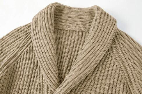 Runcati Mens Shawl Collar Cardigan Sweaters Button Down Open Front Knitwear Cable Knitted Ribbed Jackets Outwear in Kuwait