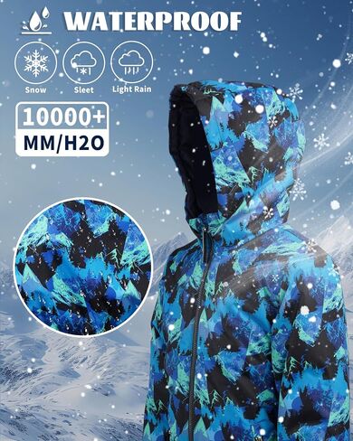 Owntop Kids Snowsuit One Piece | Waterproof Ski Suit | Warmth & Comfort | Girls Boys Snow Jumpsuits for Skiing Snowboarding in Saudi Arabia