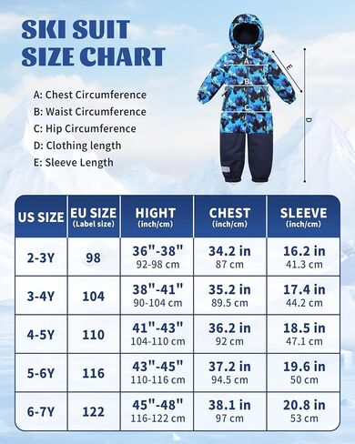 Owntop Kids Snowsuit One Piece | Waterproof Ski Suit | Warmth & Comfort | Girls Boys Snow Jumpsuits for Skiing Snowboarding in Saudi Arabia