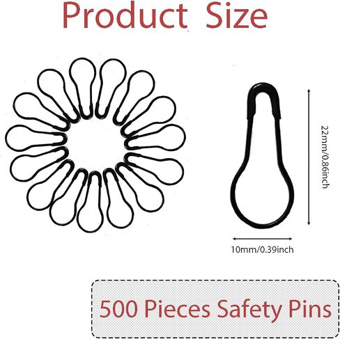 500Pcs Black Bulb Pins 0.8" Gourd Safety Pin Metal Calabash Pins Clothing Tag Pins for Craft Project, Home Accessories in Saudi Arabia