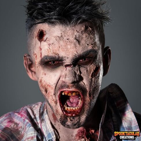 إبداعات Spooktacular 18 أونصة من اللاتكس السائل للهالوين، لاتكس سائل بالدم المزيف، جالون دم المرحلة لزي الهالوين، مكياج الزومبي، مكياج مصاصي الدماء ومكياج الوحش واللباس in Saudi Arabia