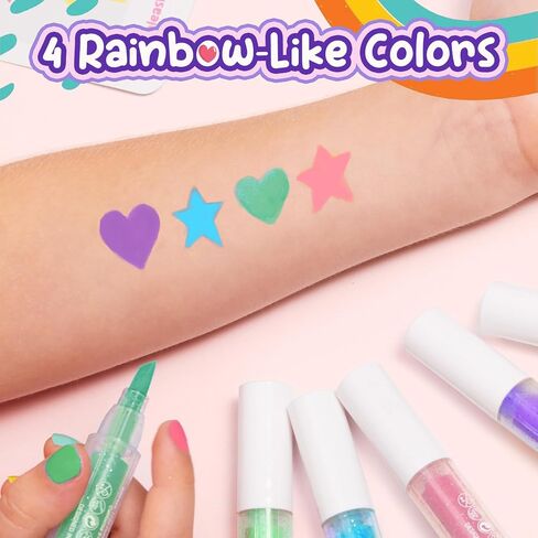Washable Markers for Kids Makeup Kit Toys, Kid Make Up Face Body Marker Tattoo Pens, Toddler Cosmetic Toy Skin Temporary Tattoos Pen Craft Set,Birthday Halloween Gift for Pretend Play Dress Up Party in Saudi Arabia