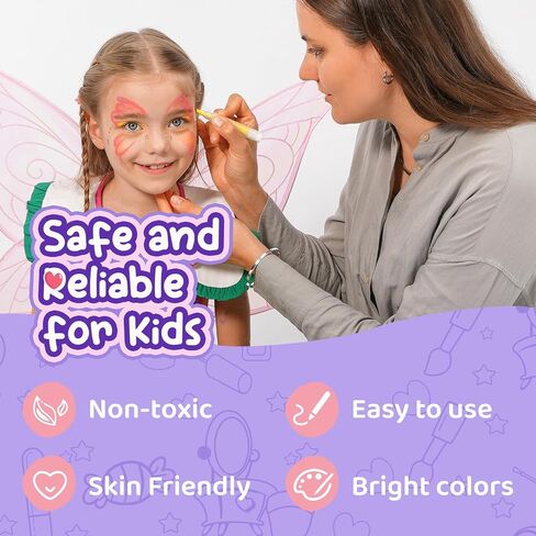 Washable Markers for Kids Makeup Kit Toys, Kid Make Up Face Body Marker Tattoo Pens, Toddler Cosmetic Toy Skin Temporary Tattoos Pen Craft Set,Birthday Halloween Gift for Pretend Play Dress Up Party in Saudi Arabia
