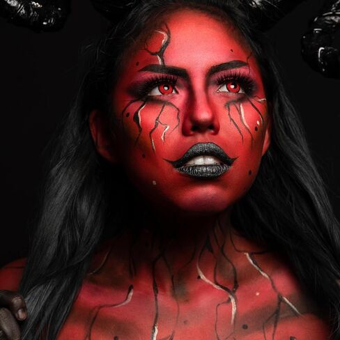Spooktacular Creations 8 قطع مجموعة مكياج الهالوين 3 مجموعة أساس زيتية لطلاء الوجه والجسم مع 3 فرش طلاء، 2 إسفنجة لمهرج الهالوين SFX Zombie Skeleton Cosplay (أبيض أسود أحمر) in Saudi Arabia