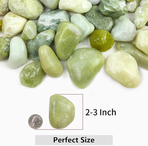 5lbs Jade Pebbles for Indoor Plants, 2-3 Inch Natural River Rocks, High Polished Decorative Stones Vase Filler Fish Tank Aquariums Landscaping Garden Outdoor and Indoor DIY in Kuwait