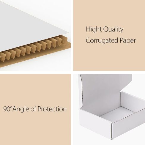 مجموعة صناديق شحن RLAVBL مقاس 9 × 6 × 4 مكونة من 30 قطعة، صندوق من الورق المقوى المموج الأبيض للتغليف والبريد والأعمال in Saudi Arabia
