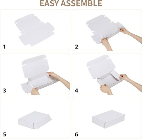 مجموعة صناديق شحن RLAVBL مقاس 9 × 6 × 4 مكونة من 30 قطعة، صندوق من الورق المقوى المموج الأبيض للتغليف والبريد والأعمال in Saudi Arabia