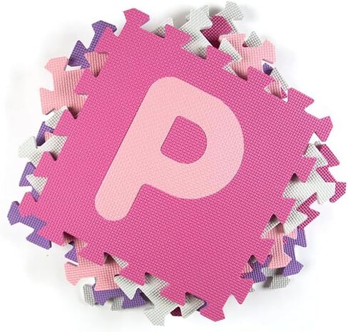 36PCS Foam Floor Tiles Interlocking Puzzle Foam Tiles for Kids Soft Baby Play Mat, 12"x12" Large Educationa Jigsaw Foam Floor Mats for Playroom, Nursery, Gym Pink-Purple(B) in Saudi Arabia