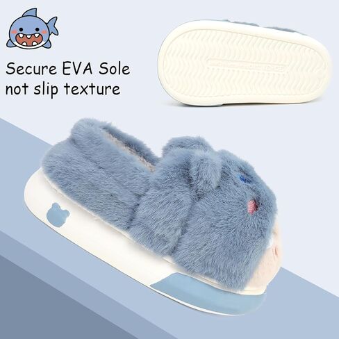 TXJ Sports Kids Slippers for Girls Boys Warm Fleece Winter House Slippers Cute House Shoes Indoor Outdoor in Kuwait