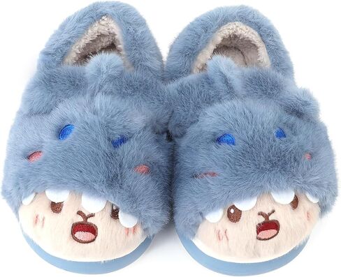 TXJ Sports Kids Slippers for Girls Boys Warm Fleece Winter House Slippers Cute House Shoes Indoor Outdoor in Kuwait