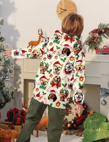 Ugly Christmas Hoodies for Boys Girls Xmas Funny Novelty Cool Sweatshirt Pullover With Pocket Size 6-16 in Saudi Arabia
