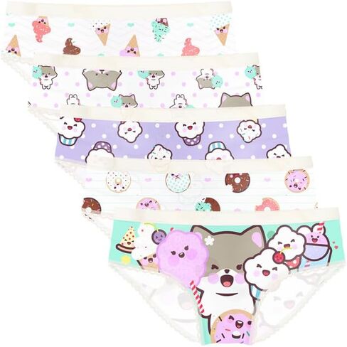 5-Pack Girls' KITTY Design Ultra-Soft Microfiber Panties with Cotton Lining in Saudi Arabia