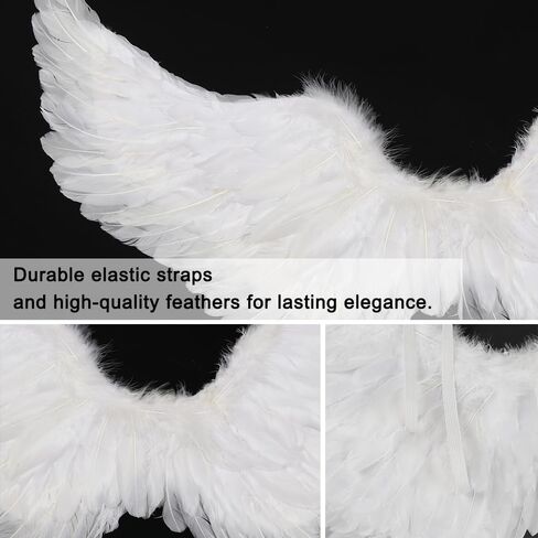 Sunboom أجنحة الملاك الكبار أجنحة بيضاء أجنحة الملاك الأسود أجنحة ريشة للأطفال الفتيات زي أجنحة الملاك النساء in Kuwait