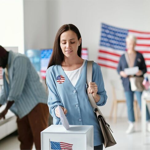 Heyfibro 500 PCS I Voted Today Stickers, 1.5 Inch Vote Stickers for Voting Supplies, Patriotic Vote Stickers for Elections, School Voting Events, and Campaigns in Kuwait