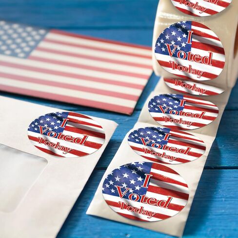 Heyfibro 500 PCS I Voted Today Stickers, 1.5 Inch Vote Stickers for Voting Supplies, Patriotic Vote Stickers for Elections, School Voting Events, and Campaigns in Kuwait
