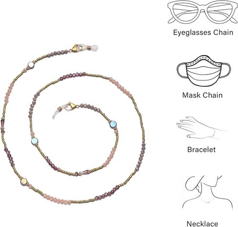 Glasses Chain for Women Eyeglasses Chain Crystal Beaded Eye Glasses Holders Around Neck Sunglasses Chain for Women in Kuwait
