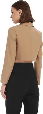 Womens Cropped Blazer Business Casual Lightweight Long Sleeve Suit Jacket Work Office Blazer for Women in Saudi Arabia