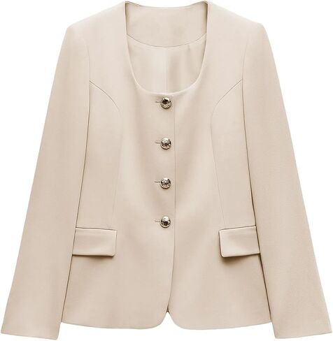 سترة نسائية كاجوال من BZB مفتوحة من الأمام وأكمام طويلة للعمل والمكتب ورقبة على شكل حرف U in Kuwait