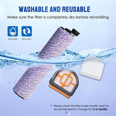 طقم فلاتر إسفنجية بديلة مكون من 9 قطع متوافقة مع مكنسة Shark WD101، AW302، WD201 Hydrovac XL 3 في 1 الكهربائية، ملحقات مكنسة كهربائية Pro XL اللاسلكية in Kuwait