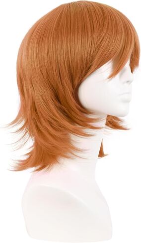 MapofBeauty 14 Inch/35 cm Short Cosplay Wolf Tail Synthetic Side Bangs Party Wig (Dark Purple) in Kuwait