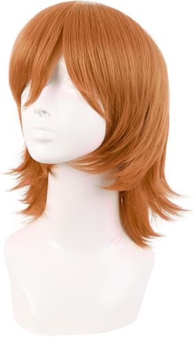 MapofBeauty 14 Inch/35 cm Short Cosplay Wolf Tail Synthetic Side Bangs Party Wig (Dark Purple) in Kuwait