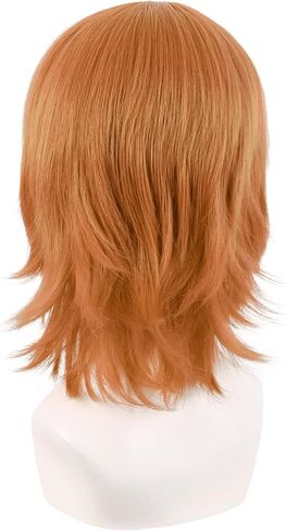 MapofBeauty 14 Inch/35 cm Short Cosplay Wolf Tail Synthetic Side Bangs Party Wig (Dark Purple) in Kuwait