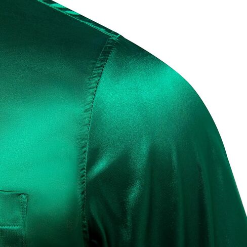 DiBanGu Satin Shirt and Tie Sets for Men Dress Shirts Long Sleeve Inner Contrast Men's Casual Button-Down Shirts S-3XL in Saudi Arabia