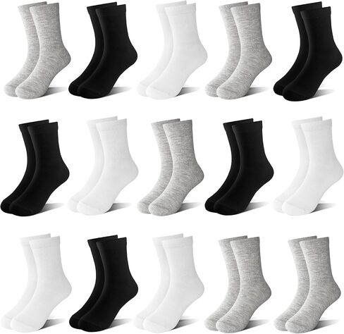 15 زوجًا من جوارب الأطفال الصغار، جوارب للأولاد، جوارب للمدرسة الرياضية لمنتصف الساق للأولاد والبنات والأطفال من سن 1 إلى 13 عامًا in Kuwait