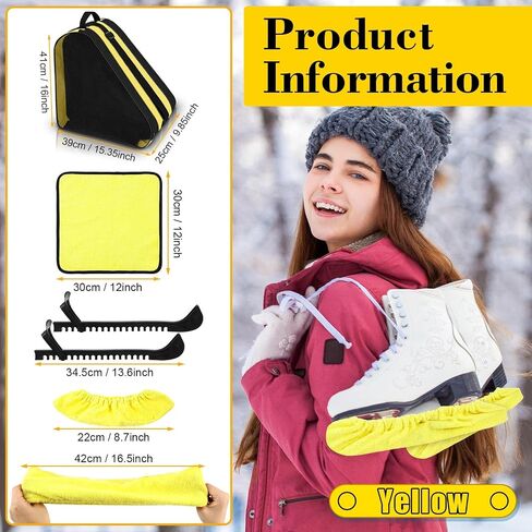 Liliful 4 Pcs Skate Guards Skate Blade Covers Towel Ice Inline Bag Set Ice Skating Guards for Adult Figure Skating or Hockey in Kuwait