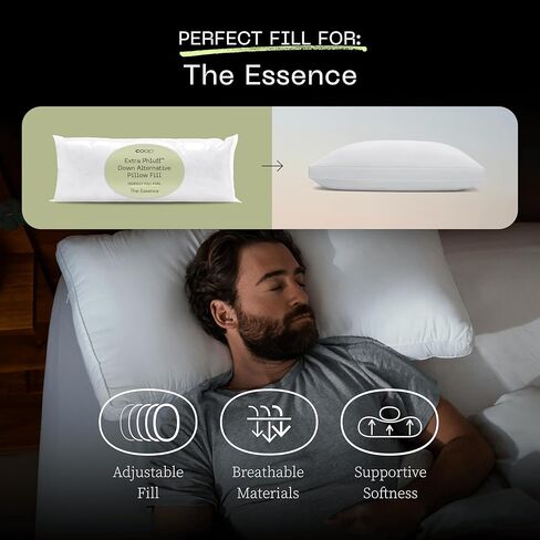 Coop Home Goods Extra Oomph AC Fill, Gel-Infused Memory Foam & Poly Fill, 1/2 Pound Bag, Refill for Eden Memory Foam Pillow, GREENGUARD Gold and CertiPUR-US Certified in Kuwait