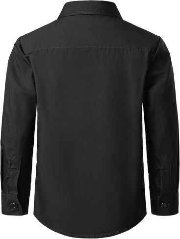 JOGAL Boys Dress Shirts Kids Pleated Tuxedo Shirt with Bow Tie for 6-14 Years Old Boys Button Down Shirt in Kuwait