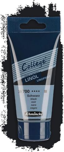 Schmincke - College Linol, Artists' lino Printing Inks, Black in 75 ml Tube, 39700013, Low-Odour Water-Based lino Printing Ink, lightfast, Even Print in Saudi Arabia