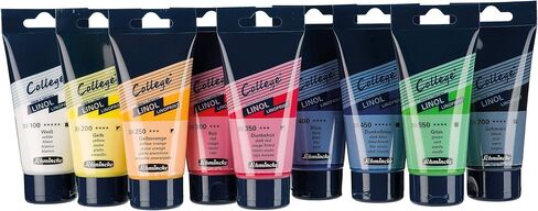 Schmincke - College Linol, Artists' lino Printing Inks, Black in 75 ml Tube, 39700013, Low-Odour Water-Based lino Printing Ink, lightfast, Even Print in Saudi Arabia