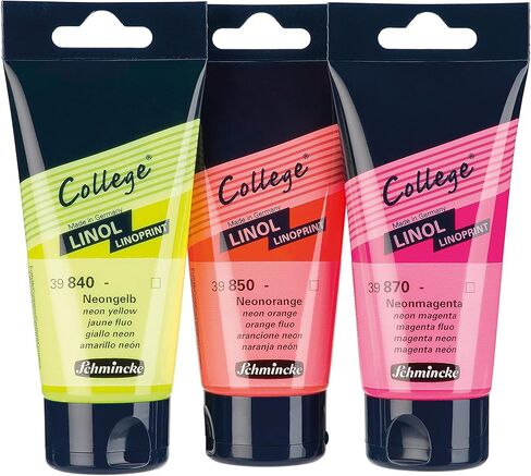Schmincke - College Linol, Artists' lino Printing Inks, Black in 75 ml Tube, 39700013, Low-Odour Water-Based lino Printing Ink, lightfast, Even Print in Kuwait