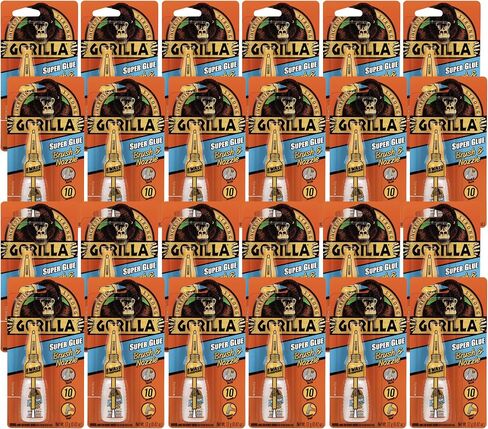 Gorilla Super Glue with Brush & Nozzle Applicator, 12 Gram, Clear, (Pack of 2) in Kuwait