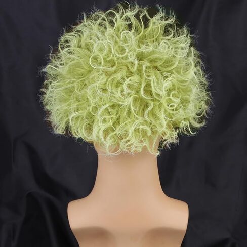 Kids Green Wig with Bald Cap Child Short Ombre Green Wig Short Fluffy Wavy Wig Cosplay Costume Halloween Wig in Saudi Arabia