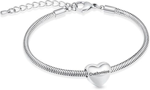 Imrsanl Heart Urn Bracelet for Ashes for Women Girls Stainless Steel Cremation Urn Bracelet Bangle for Ashes Keepsake Memorial Jewelry Gifts in Kuwait