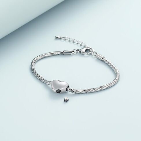 Imrsanl Heart Urn Bracelet for Ashes for Women Girls Stainless Steel Cremation Urn Bracelet Bangle for Ashes Keepsake Memorial Jewelry Gifts in Kuwait